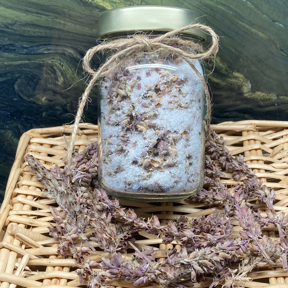 White Sage Flowers Bath Foot Soak Gift Jar Hand Crafted New